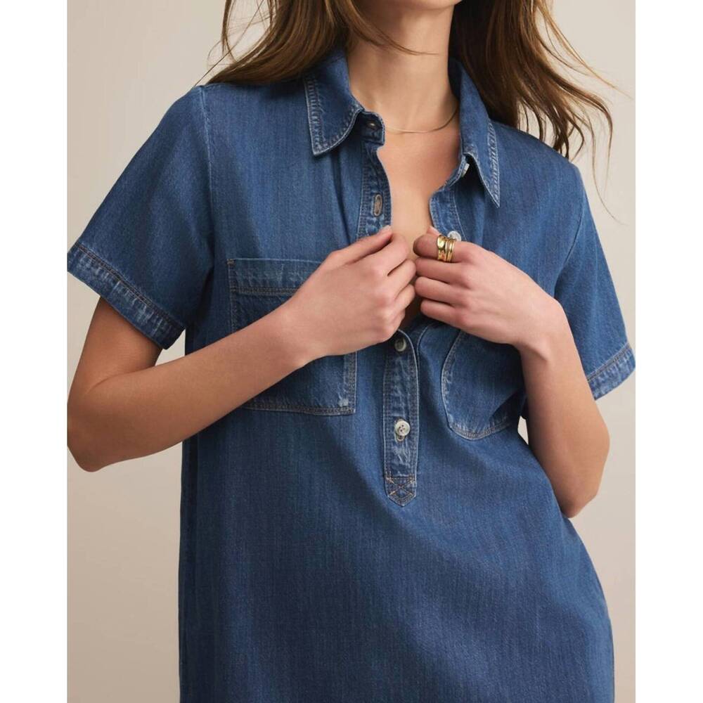 NEW Z SUPPLY authentic mini dress in denim blue - Picture 3 of 4